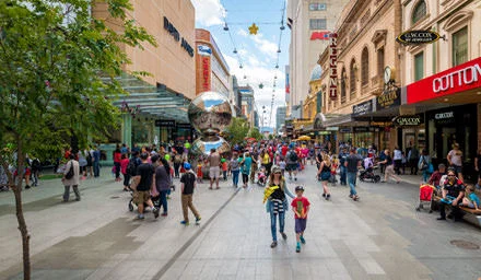 Rundle Mall is the premier shopping destination and meeting place in Adelaide, with over 1000 retail stores and services.